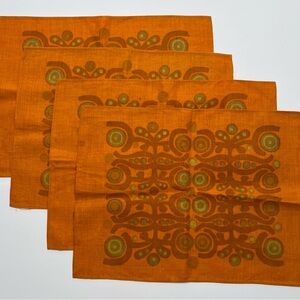 Vintage Scandinavian fabric set of 4 placemats Parabeli Pattern Saini Salonen